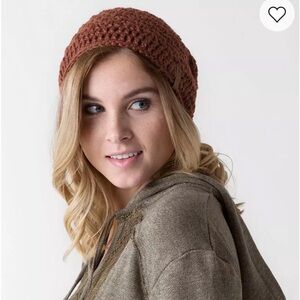 Krochet kids Agatha Rust Knit Slouchy Beanie